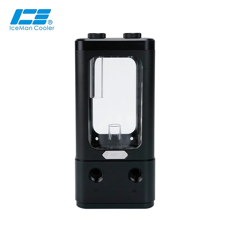 

IceManCooler DX3-120 Black Glass Small Water Tank Only DDC Pump Compatible Reservoir Combo 5V 3PIN ARGB Light System