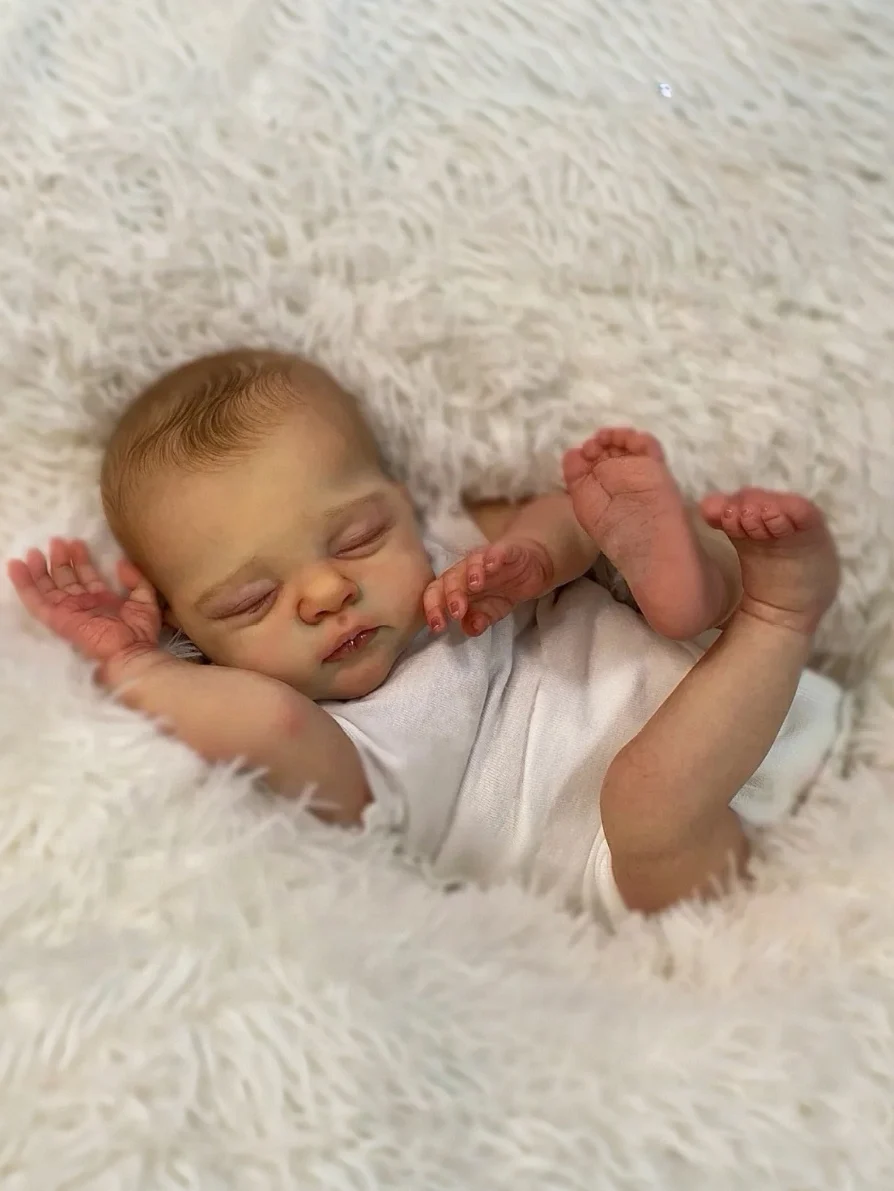 コケラ 20インチ/50cm 本物そっくりのベビードール 本物のような柔らかい手触りの赤ちゃん  リアルなシリコン製のリボーンドール 手描きの髪付き