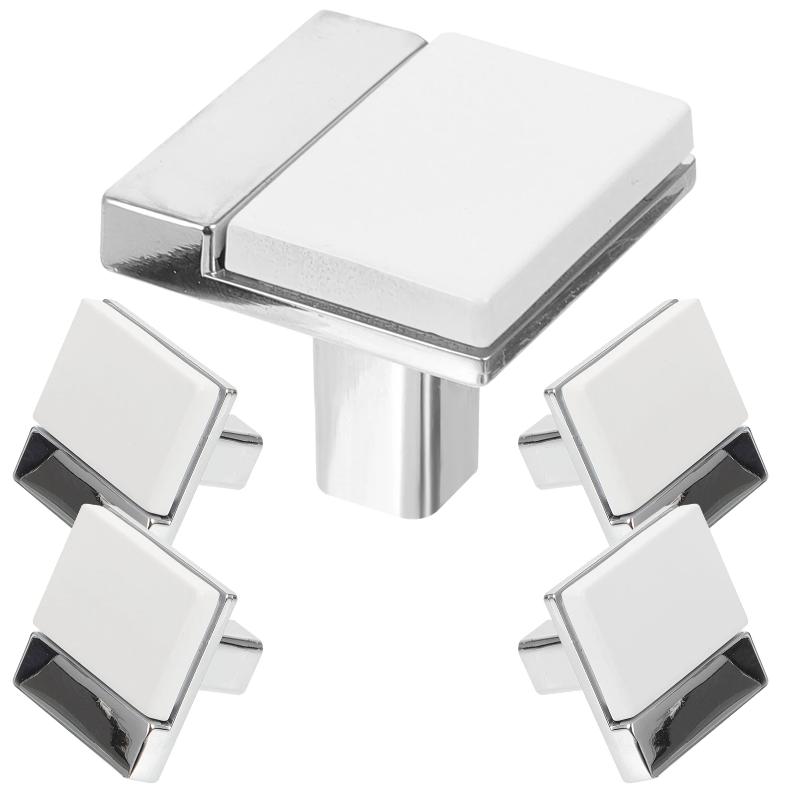 

5pcs Zinc Alloy H les Two color Stitching Square Cabinet Knobs for Drawers Wardrobe Door Pulls Furniture Hardware