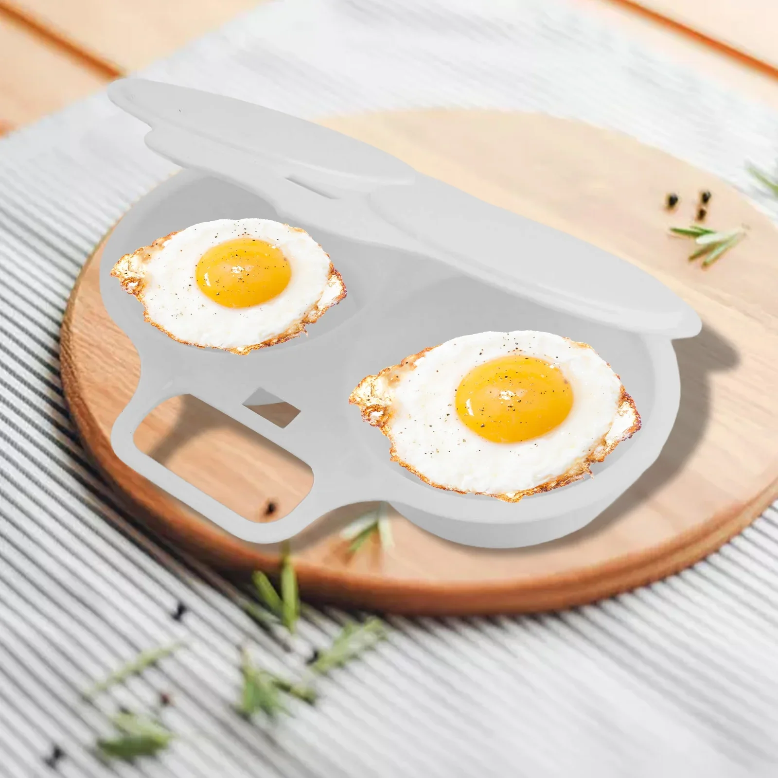 Microwave Poached Egg Maker Egg Boiler Poacher Cooker 2 Eggs Capacity Poached Egg Steamer Cups Egg Maker For Home Breakfast