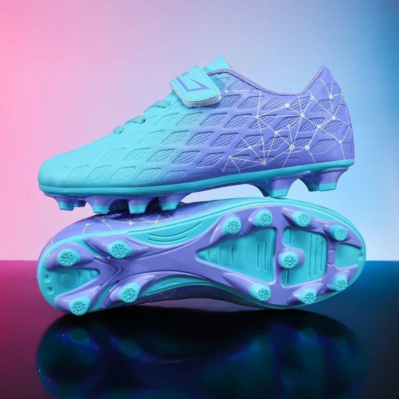 Adult Professional FG/TF Soccer Shoes Non-Slip Long Spike Football Boots Young Kids High Ankle Cleats Grass Soccer Sneakers ﻿