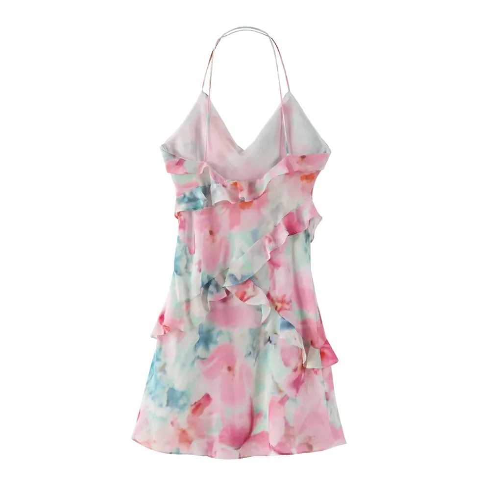 New Women's Fashion Casual Printed Sleeveless Style Strap Dress