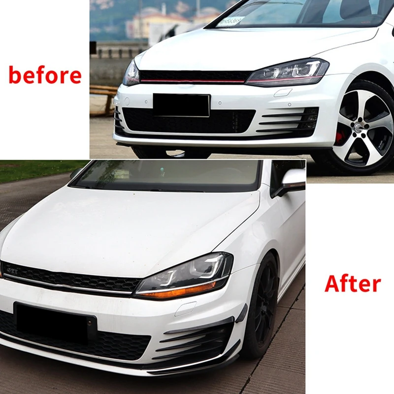 1 Pair Car Front Bumper Spoiler Splitter Cover Fog Light Splitter Trim For Golf 7 Golf MK7 2013-2016 Side Knife Accessories