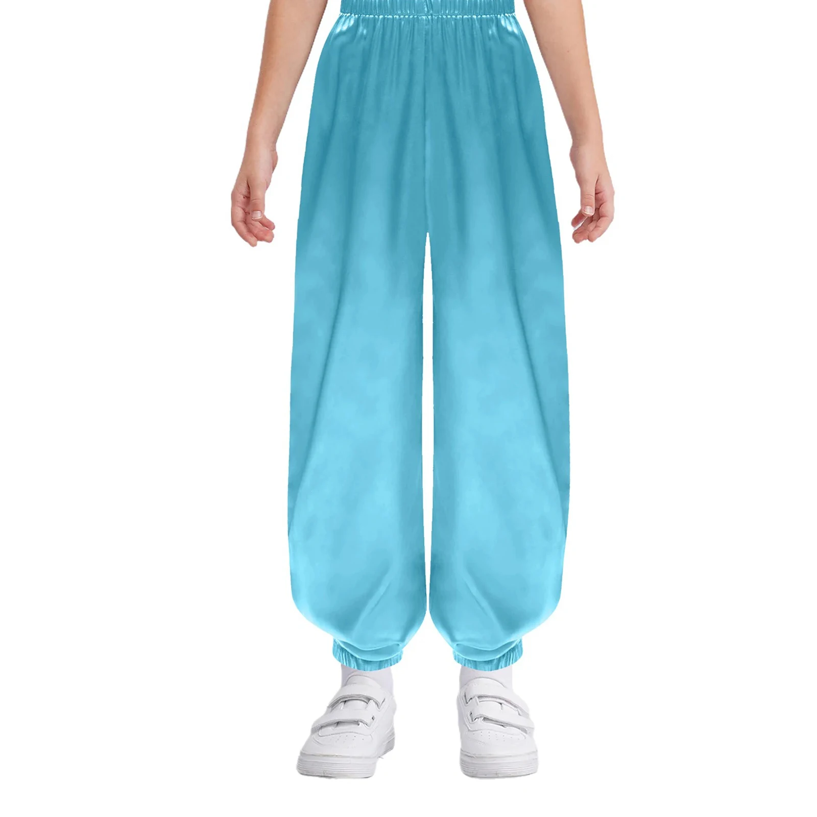 Kids Boys Girls Wing Chun Martial Arts Outfit Tai Chi Trousers Kung Fu Uniform Elastic Waist Solid Pants Children Harem Pant