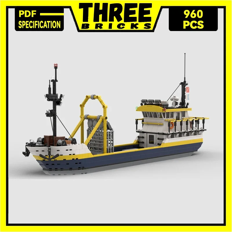 

Moc Building Blocks Model Ship Series Shellfish Fishing Boats Technical Bricks DIY Assembly Famous Toys For Childr Holiday Gifts