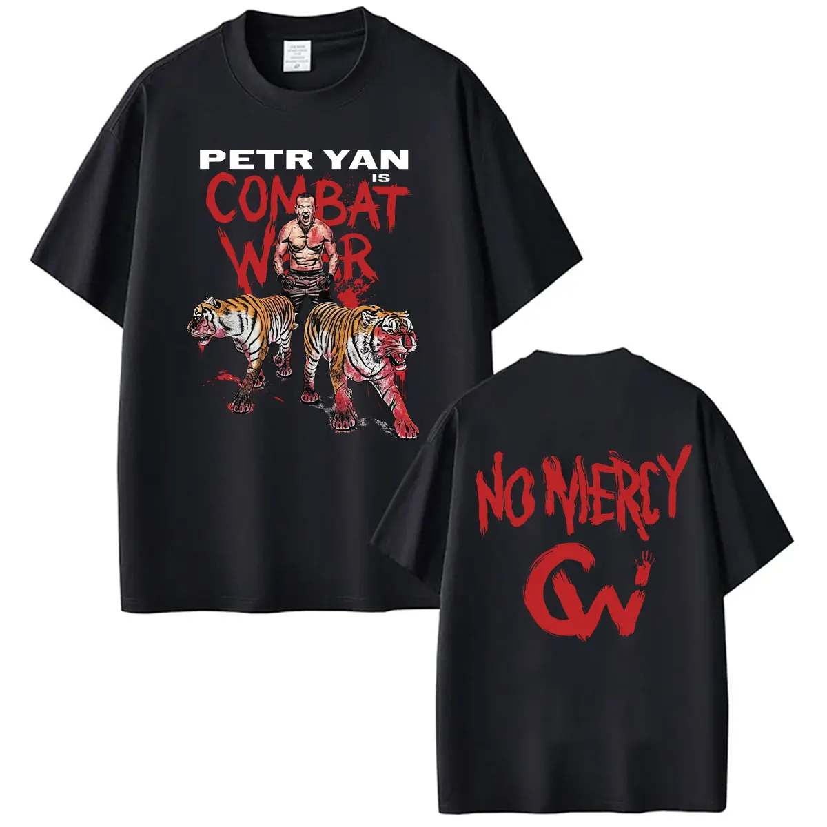 Limited Petr Yan No Mercy Vintage Graphic T-shirts for Men Women Harajuku Violence Aesthetic T Shirt Casual 100% Cotton T Shirts