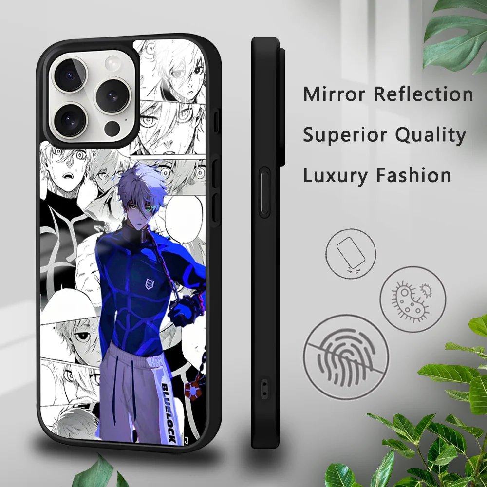 Anime B-BLUE L-LOCK Phone Case For iPhone 16 15 14 13 12 11 Pro Xs Max Mini Plus Celulares Hard Funda