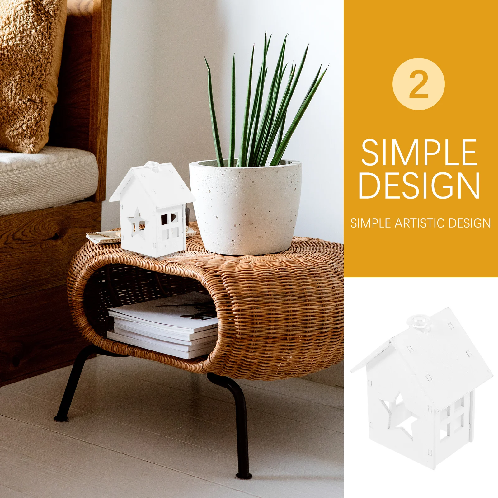 

2Pcs High-Grade Iron Cabin Decorations Simple Artistic Design Practical European Style Adornments European Hollow-Out Decors