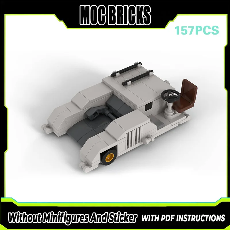 

City Car Model MOC Building Bricks Space Small White Trailer Modular Technology Gifts Holiday Assemble Children Toys Suit