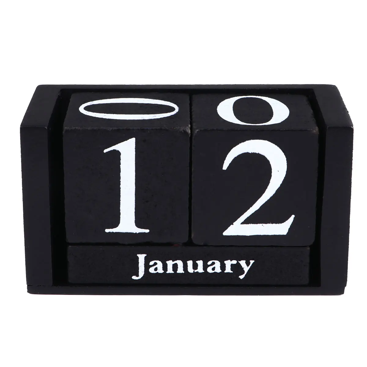 

Date Blocks Wooden Perpetual Calendar Vintage Decor Desktop Calendars Black Student