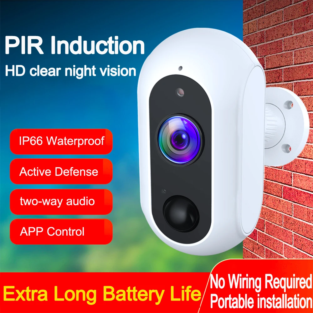 4MP Security Camera IR Night Vision Human Motion Detection Alarm Home Security Protection Outdoor Wifi Surveillance Camera