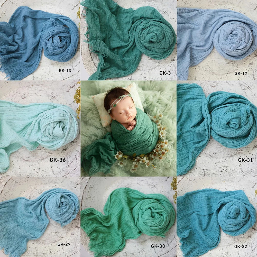

Newborn Wraps for Photography Multiple Colors Soft Cotton Gauze High Stretchable Wrap Baby Swaddle Blanket Newborn Photo Props