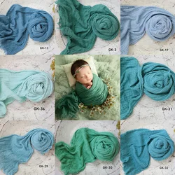 Envoltura de gasa de algodón suave para fotografía de recién nacido, envoltura alta elástica, manta envolvente para bebé, accesorios para fotos de recién nacidos, varios colores