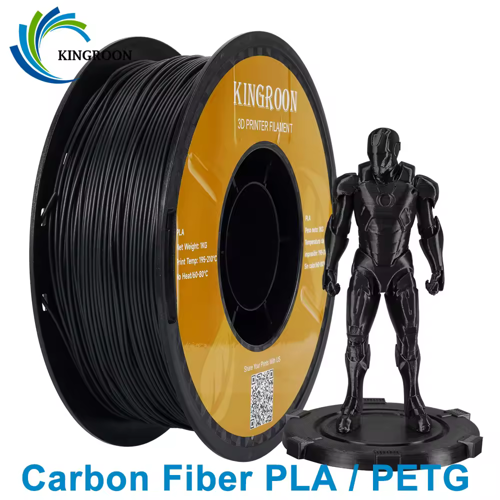 Carbon Fiber PLA/PETG 3D Printer Filament 1KG 1.75MM Fast Printing PLA-CF High-strength Carbon Fiber PETG Filament For Bambu/K1C
