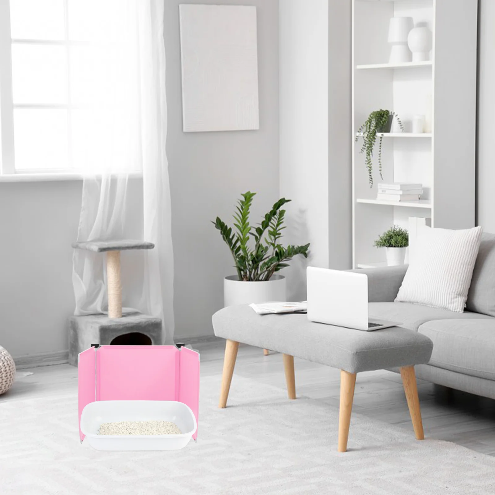 

3Pcs Cat Litter Box Enclosure Large Privacy Shield Prevents Litter Scattering Easy Install Clean Tidy Environment Feline Comfort