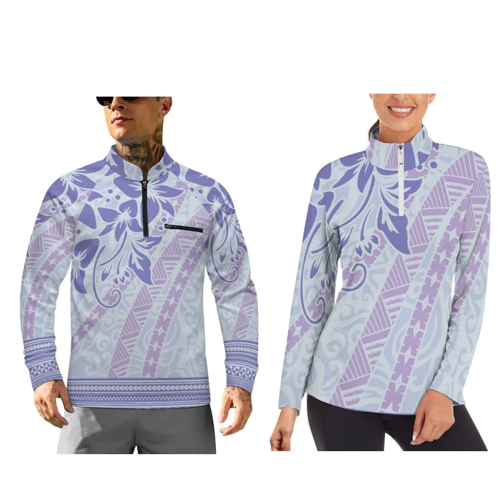 Polynesian-Style Printed Long-Sleeved Coats Long-Sleeved Sportswear And Couple Outfits Are Available For Customization