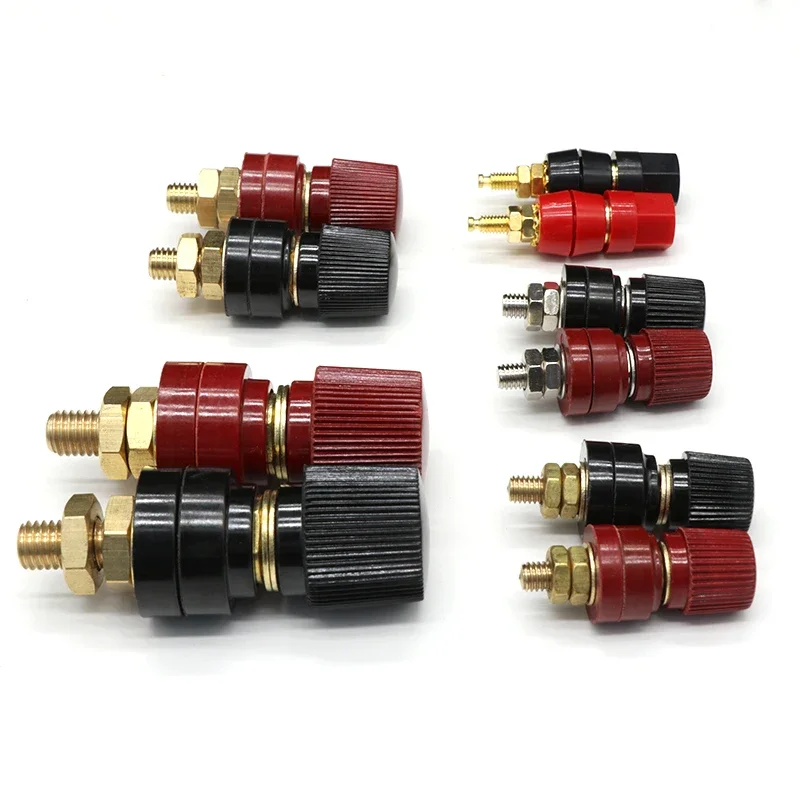 Wire Binding Post Thread Screw M4/M5/M6/M8/M10 Battery Weld Inverter Clamps Power Supply Connect Copper Terminal Splice RedBlack