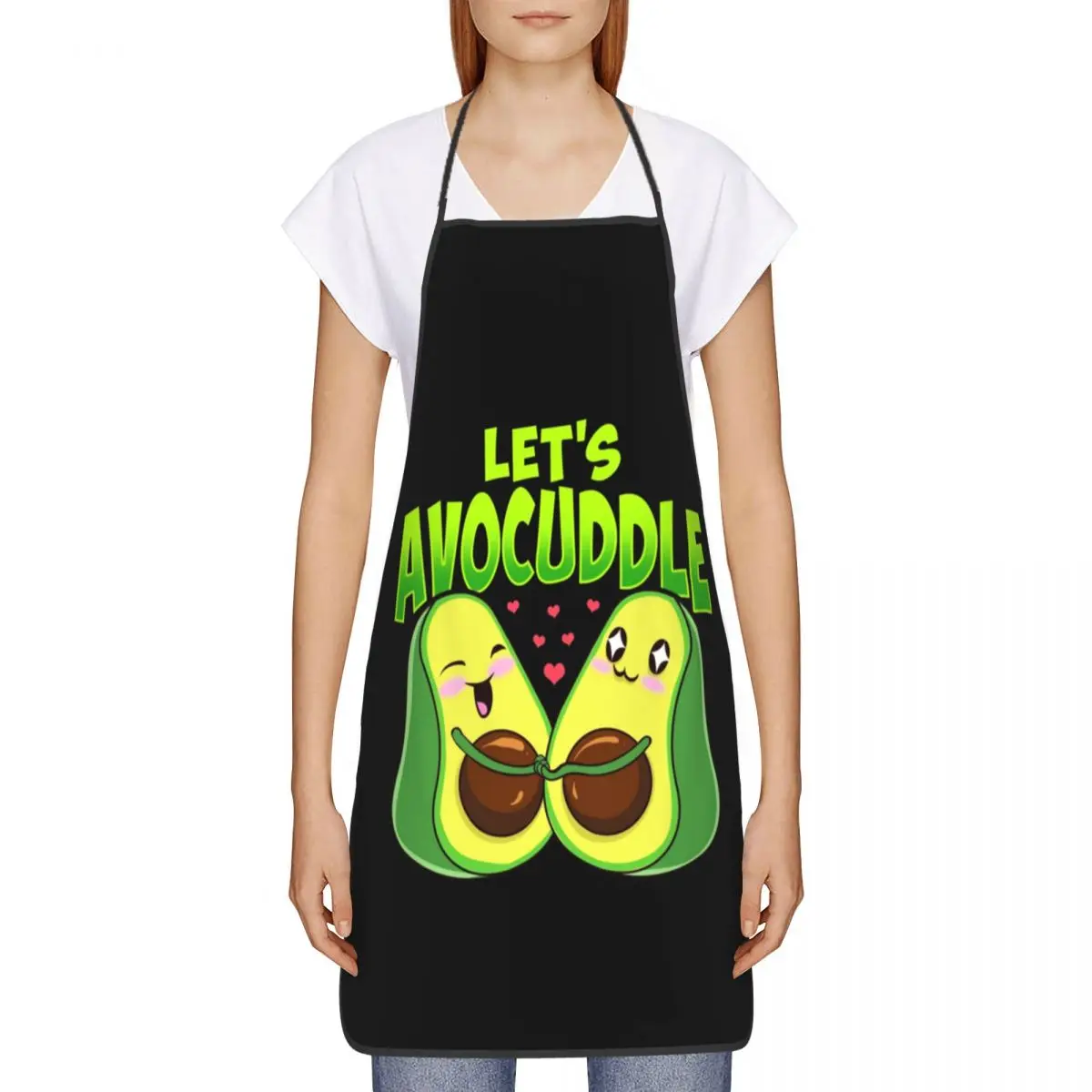 Funny Let's Avocuddle Avocado Pun Bib Apron Women Men Unisex Kitchen Chef Cute Tablier Cuisine for Cooking Baking Painting