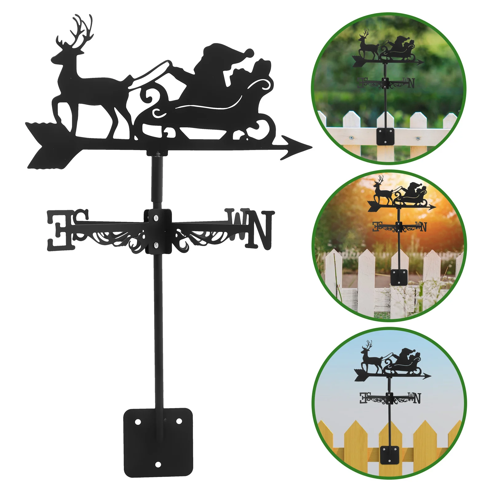 

Decorative Christmas Weather Vane Vintage Metal Vane for Garden Garage Pavilion Realistic Lifelike Design Weathervane