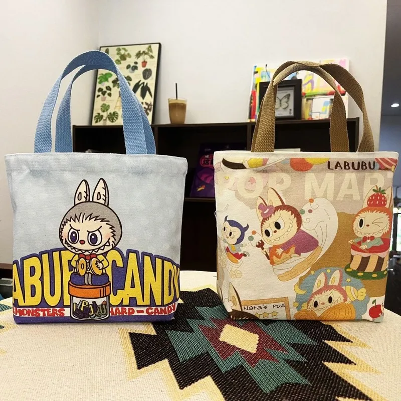 2024 New Canvas Canvas Bag Labubu Small Bag New Canvas Bag Portable And Cute Handbag Compact And Can Be Given As A Gift To Girls