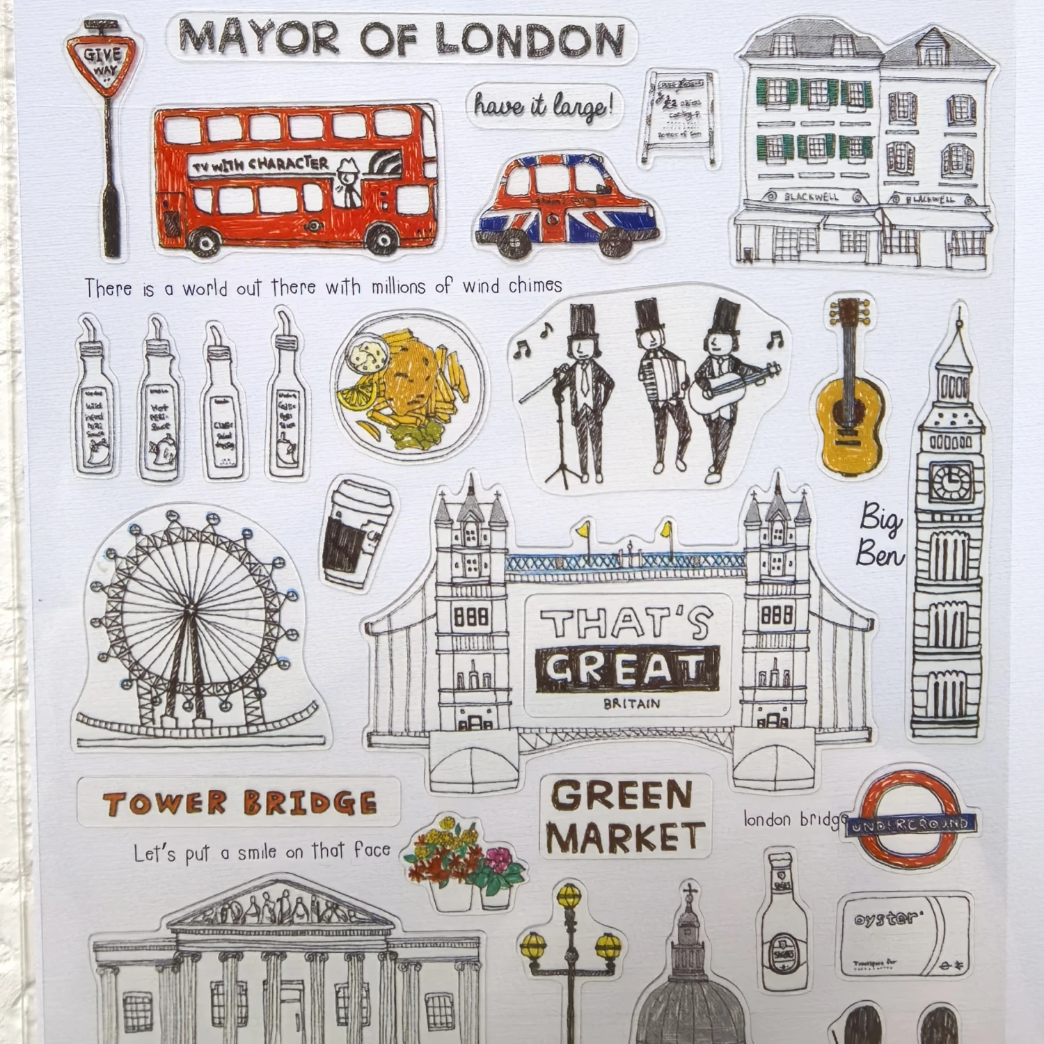 Creative London Vacation Stickers Diary Sticker Scrapbook Decoration PVC Stationery Stickers