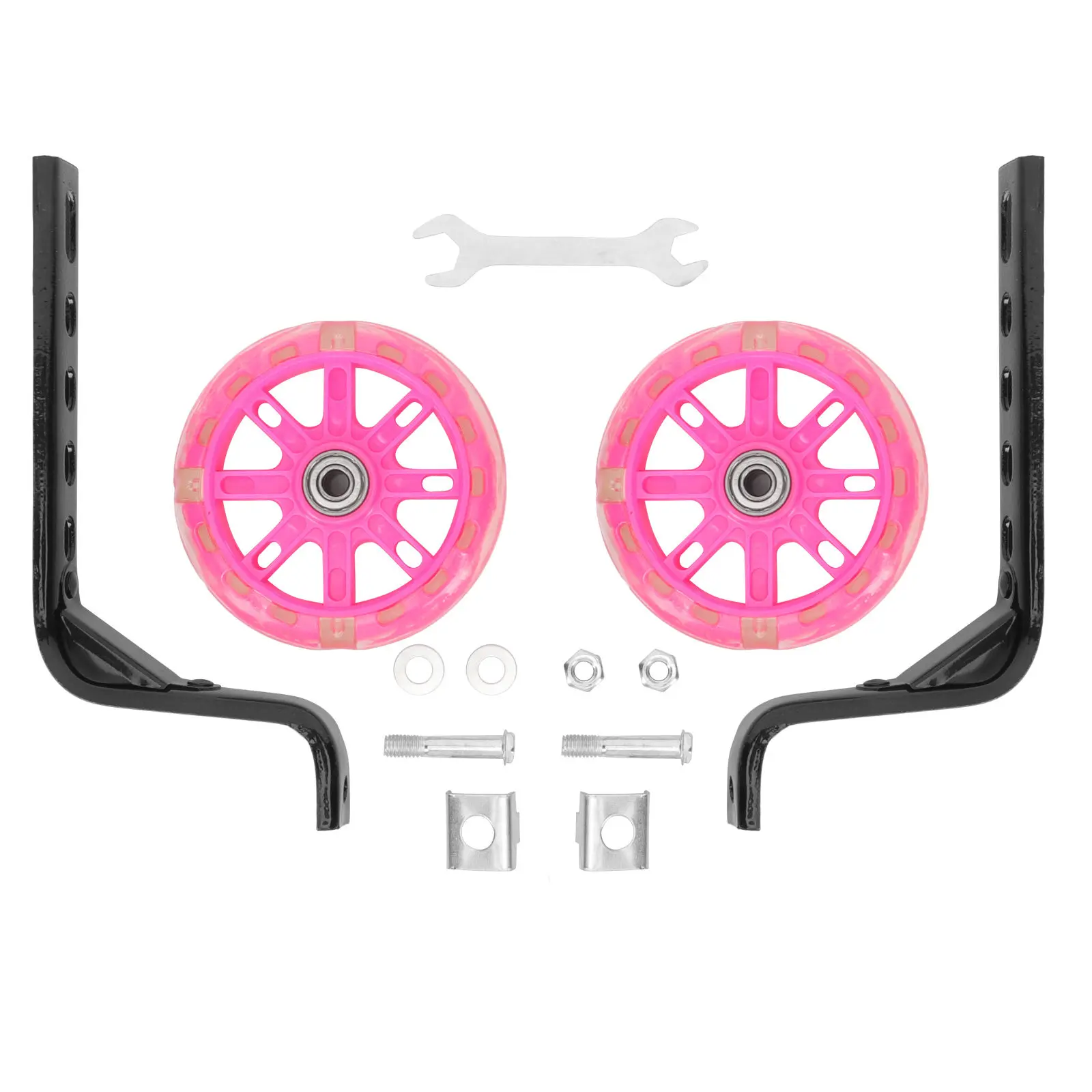 

2Pcs Bike Training Wheels for Rubber Iron Stabilizer with Flashing Glow Design Easy Install Aid for 12-20 Inch