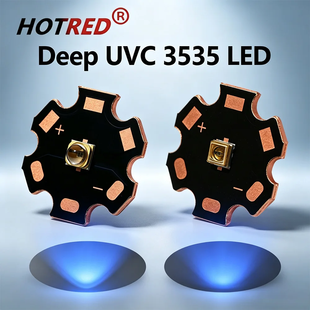 1W 3535 SMD UVC UVB LED Chip Bead 255 265 275 290 310 340nm Wavelength 60/120° Angle Deep Violet Light Diode for UV Disinfection