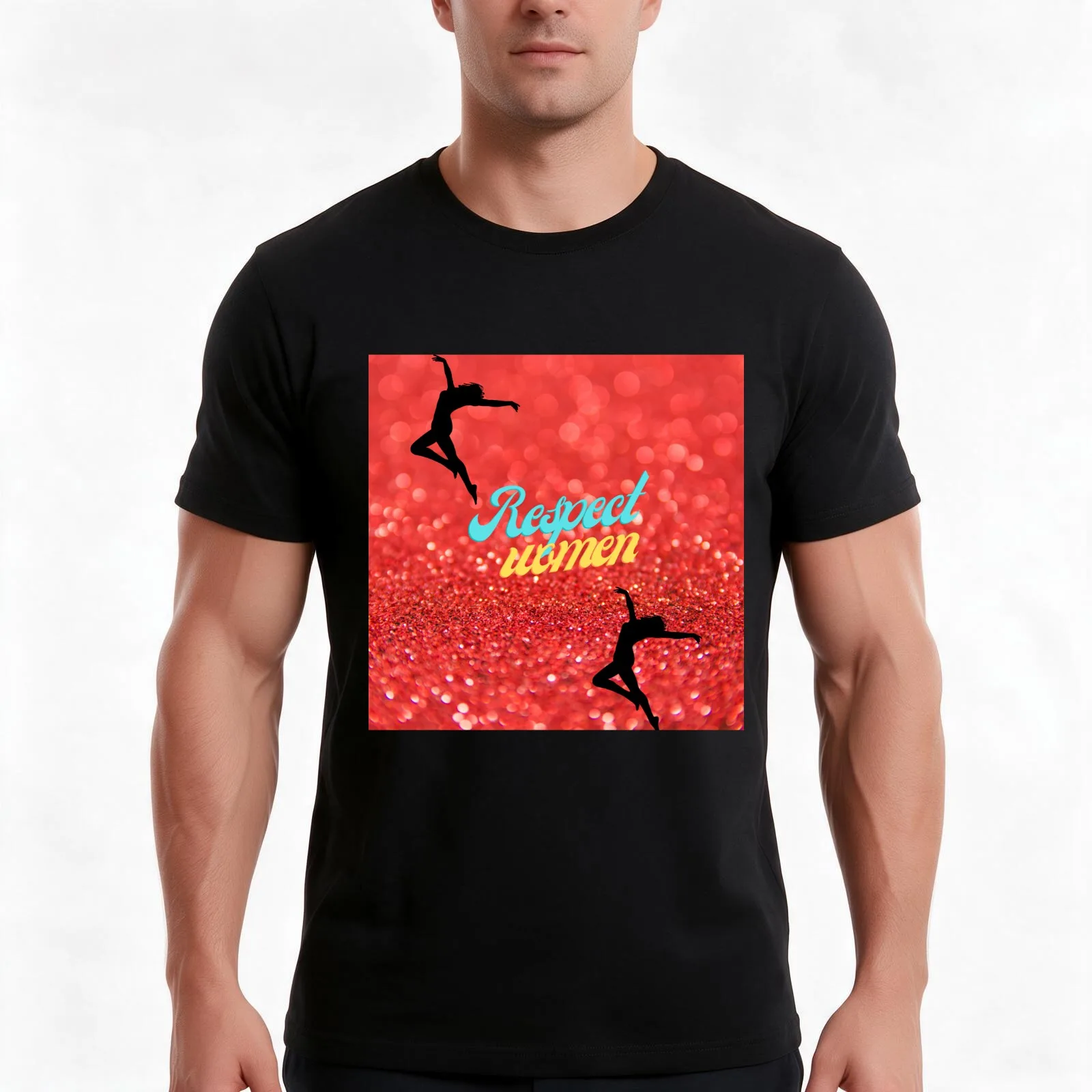 Respect women T-Shirt, Summer Casual Cotton Tee, Oversized Streetwear Tops, Vintage Graphic Print, Loose Fit Short Sleeve