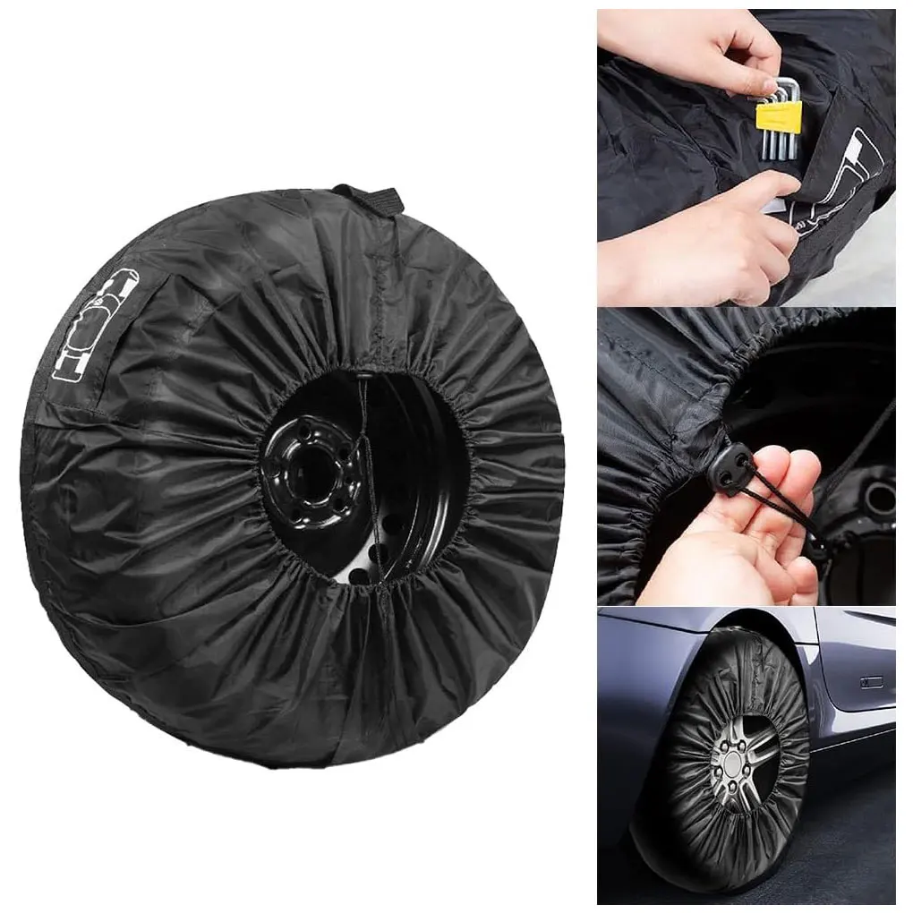 Car Spare Tire Cover Case Polyester Auto Wheel Tires Storage Bags Vehicle Tyre Waterproof Dust-proof Protector Styling