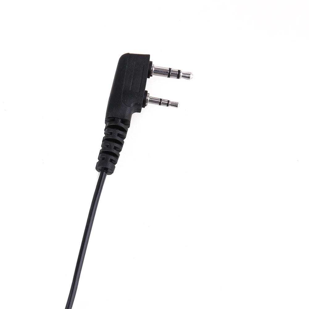 Fone de ouvido esportivo de 2 pinos com cancelamento de ruído e microfone PTT compatível com rádios BAOFENG Retevis preto