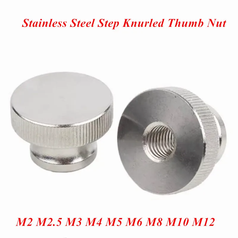 M2 M2.5 M3 M4 M5 M6 M8 M10 M12 Stainless Steel GB806 High Step Knurled Thumb Nut Through/ blind hole nuts Advertising Hand Nut