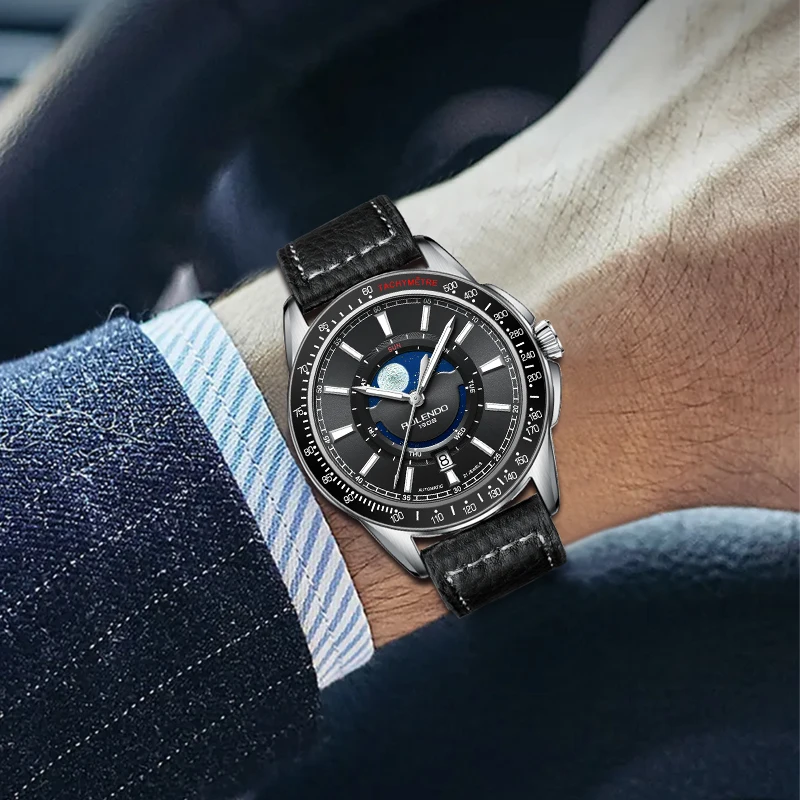 ROLENDO MIYOTA 8205 Movement Watches For Men Automatic Mechanical Watch BGW9 Luminous 42mm Ceramic Bezel Ring 50M Waterproof view 4