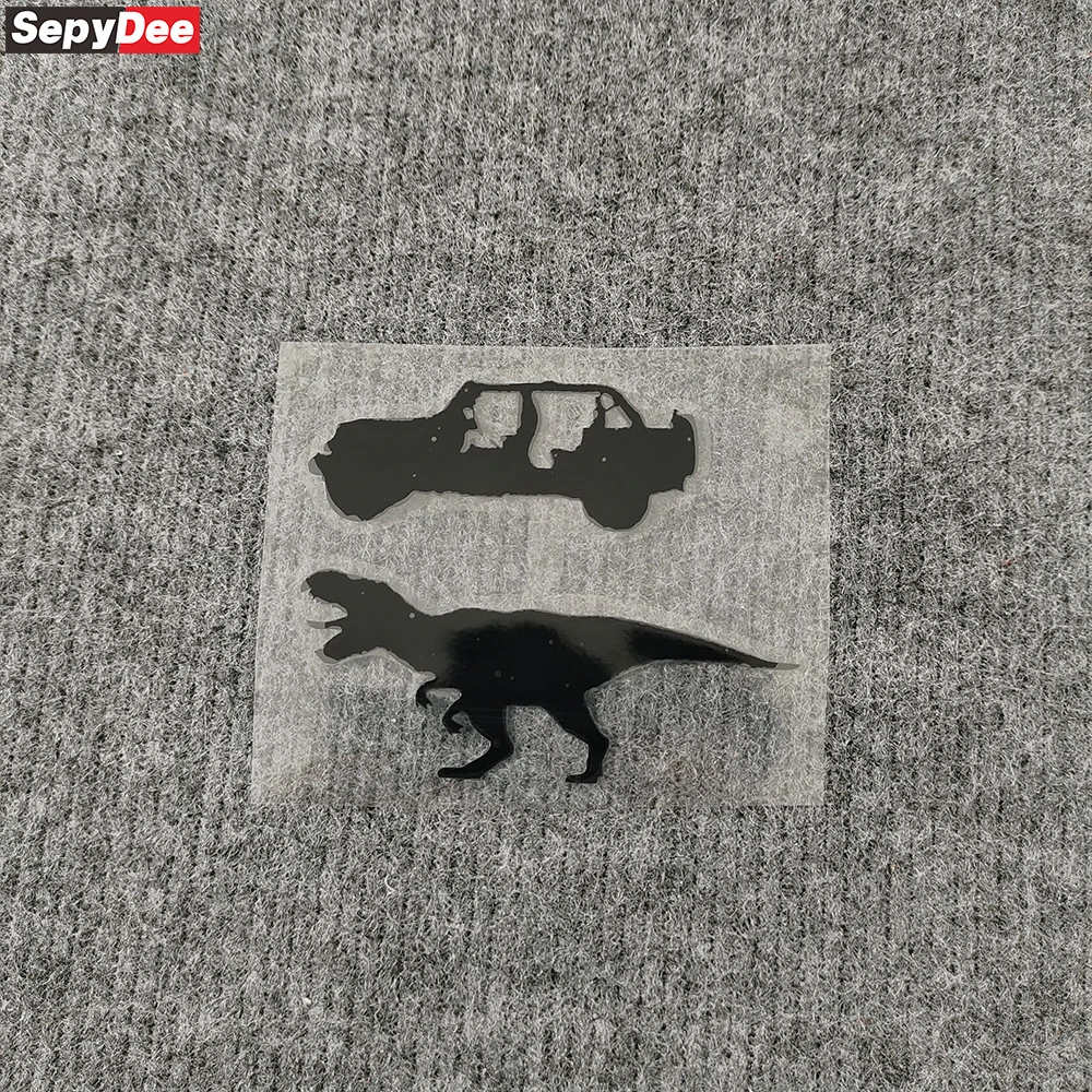 Car Window Silhouette Stickers T-Rex Easter Egg SUV Bumper Trunk Reflective Vinyl Decals For Jeep Wrangler JK JL Accessorie