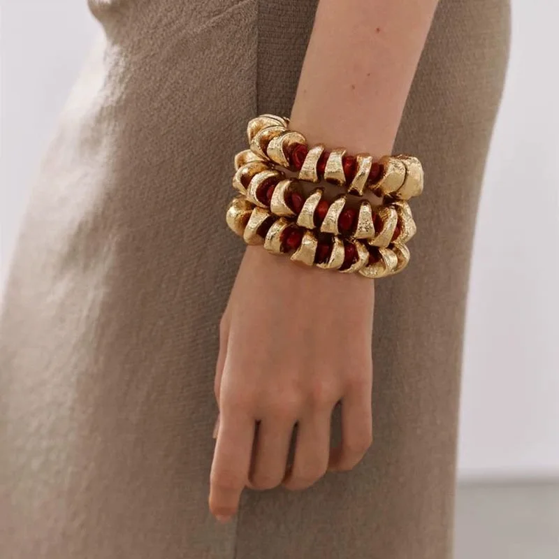 طقم سوار وقلادة على الطراز العرقي للنساء ، حُلي مبالغ فيها ، إكسسوارات عصرية للفتيات ، موضة الربيع ، جديد ،