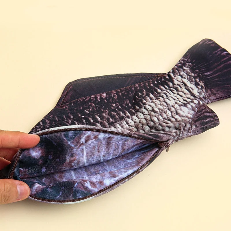 Creative Simulated Crucian Carp Pencil Case Personality Funny Salted Fish Pencil Case Student Stationery Zero Money Bag
