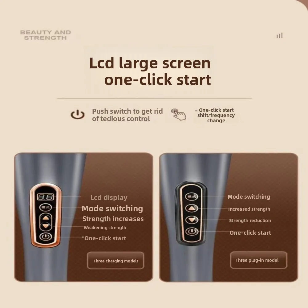 رؤوس تدليك مختلفة مدلك لاسلكي متعدد الأغراض تدليك الوخز بالإبر عصا تدليك محمولة باليد مطرقة الاهتزاز #3