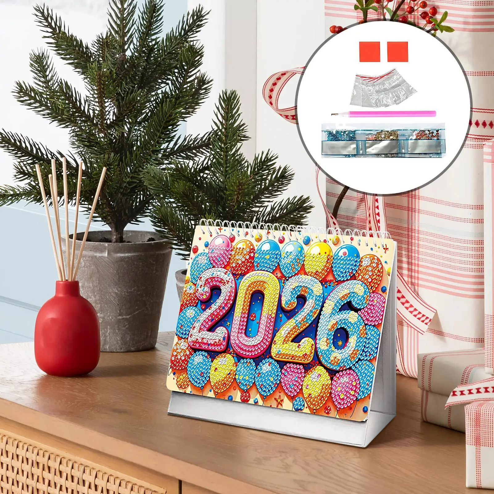 2026 Desktop Calendar Rhinestone Art Office Desk Calendar 2026 Monthly Planner Desktop Accessories For Teacher Student Classroom