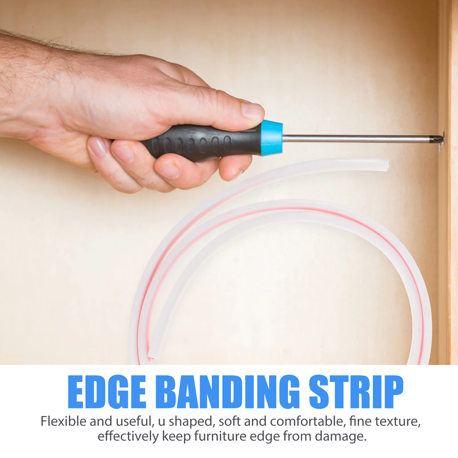 

Shaped Edge Banding Strip Adhesive Self Adhesive Furniture Edge Trim for Table Desk Cabinet Protection