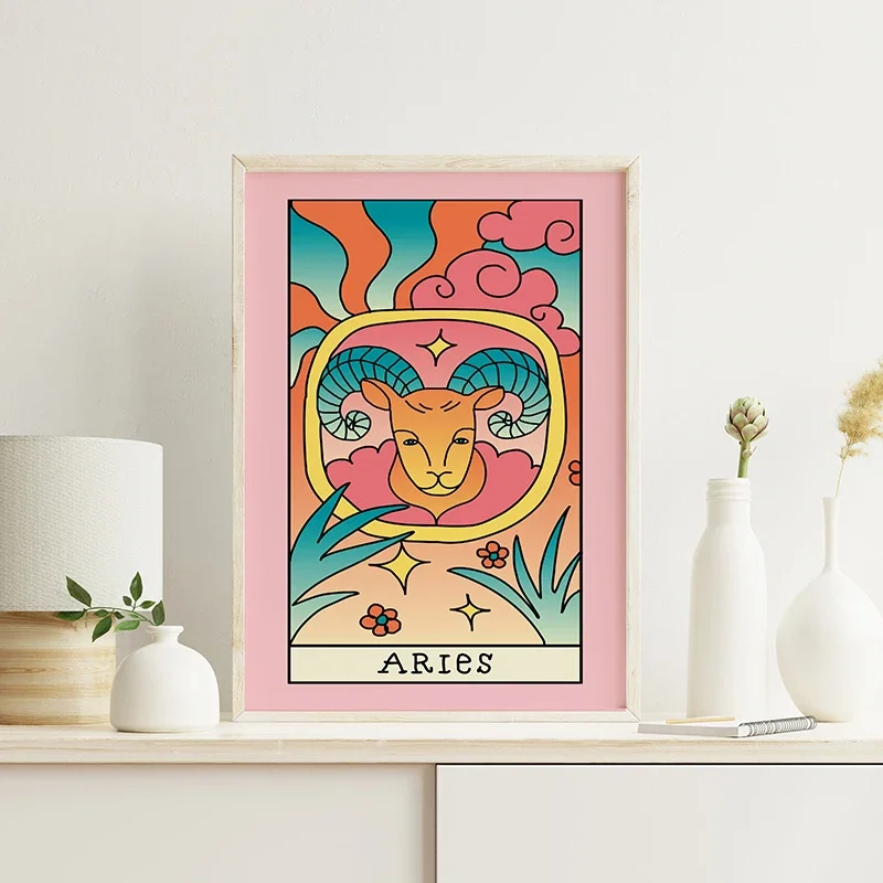 Multiple sizes 1pc frameless Canvas Painting 12 Zodiac Signs Canvas Painting Gemini Aries Sagittarius Scorpio Cancer Leo Libra P