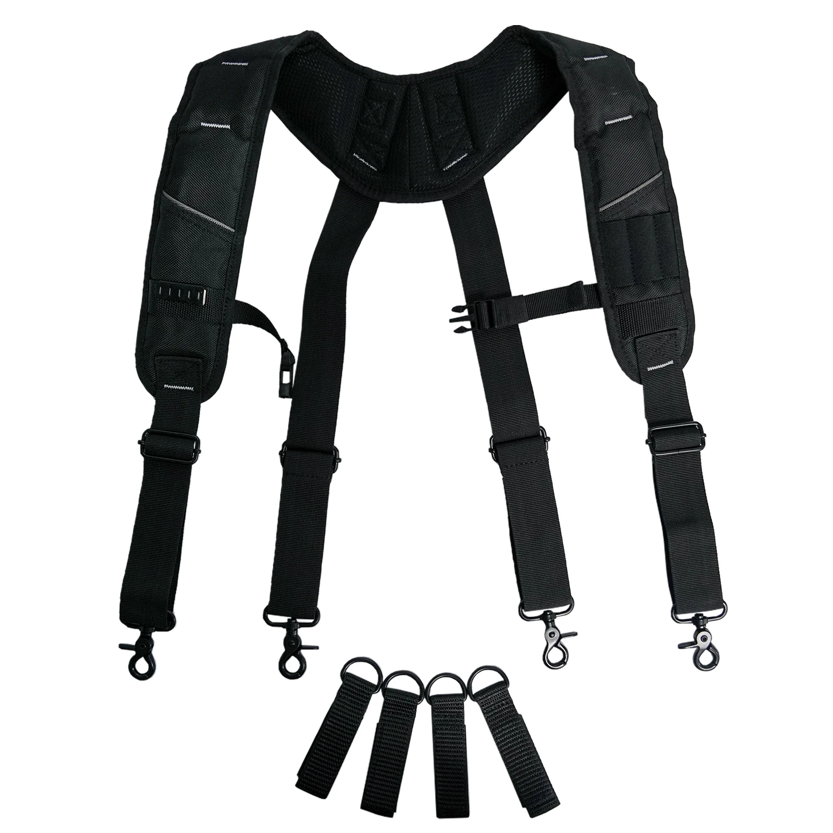 KUNN Tool Belt Suspenders Padded Carpenter Construction Electrician Work Suspender with Attachment Loops for Men