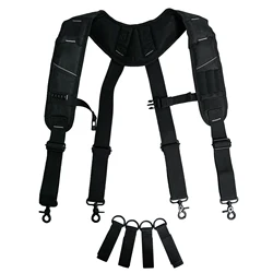 KUNN Tool Belt Suspenders Padded Carpenter Construction Electrician Work Suspender with Attachment Loops for Men