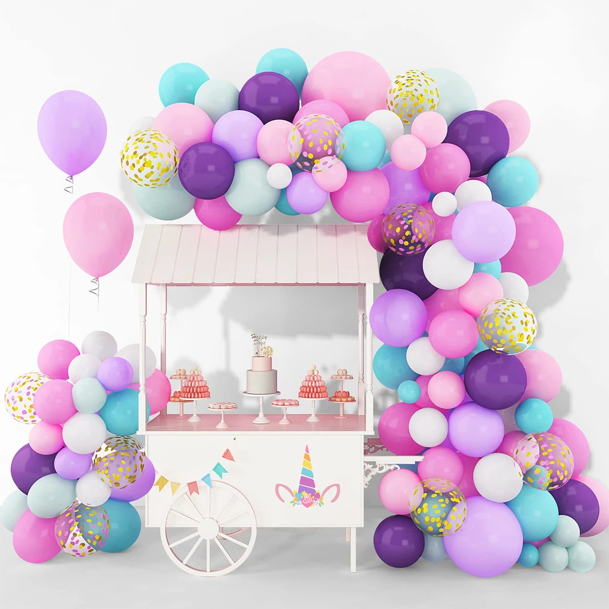 

112pcs Unicorn Balloon Garland Arch Kit Confetti Latex Ballons Wedding Birthday Party Decor Kids Girl Baby Shower Gender Reveal