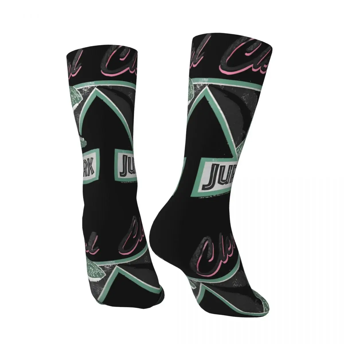 Retro Clever Girl Raptor Logo Men's compression Socks Unisex Jurassic Park Harajuku Pattern Printed Novelty Crew Sock