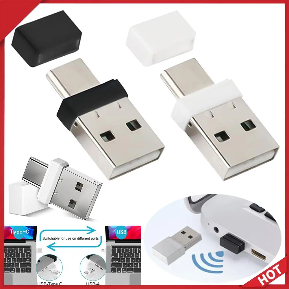Mini ratón 2 en 1 USB/tipo C Plug & Play, controlador Jiggler, ratón libre para reuniones, mantener el ordenador despierto, accesorios para ordenador portátil