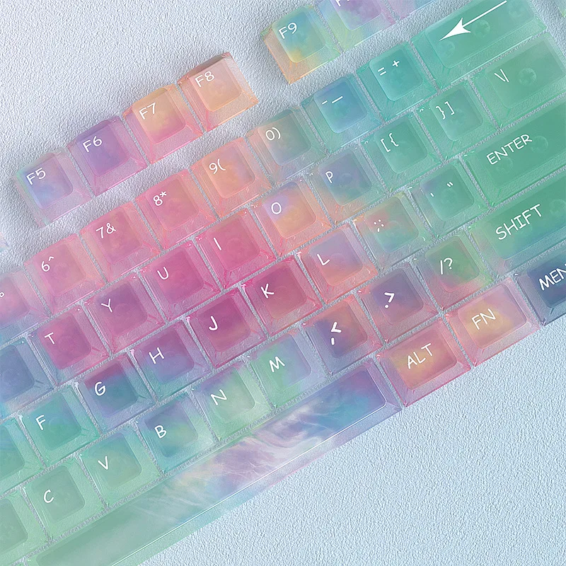 Keycap spot Symphony Mist Chunjian Floating Sakura keycap PC transparent 119 small full set of original mechanical keyboard