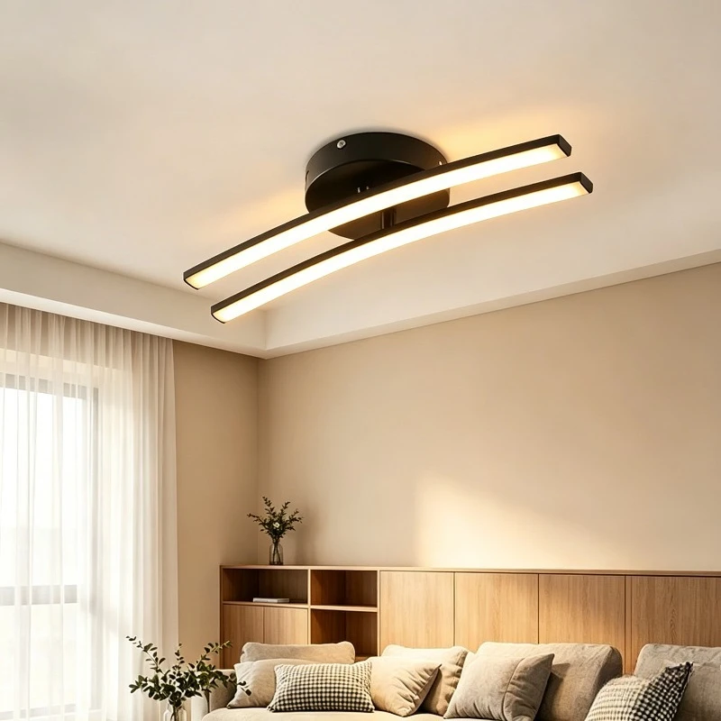 

Long Aluminium LED Ceiling Light Modern Creative Design Ceiling Lamp Indoor Lighting Fixture Hallway Balcony Aisle Office Lustre