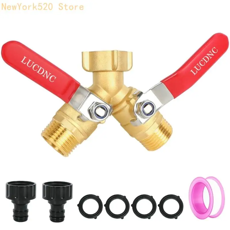 

Composition Garden Hose Y Combiner Highlighting Handle and Efficient Stream Two Outlet Infant safe Use N84C