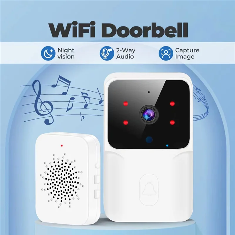 

【Купить сейчас】Tuya Wi-Fi дверной звонок с камерой Беспроводной домашний дверной звонок DC AC с питанием от батареи Камера-звонок