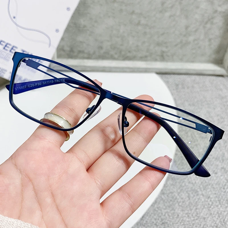 

Новые сплавные очки для близорукости с защитой от синего света для женщин и мужчин, прямоугольные литературные полые очки для близорукости, защитные очки для компьютера
