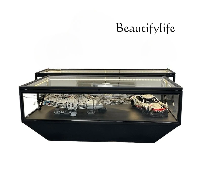 

Living room household glass coffee table TV cabinet combination Lego display coffee table figure model coffee table